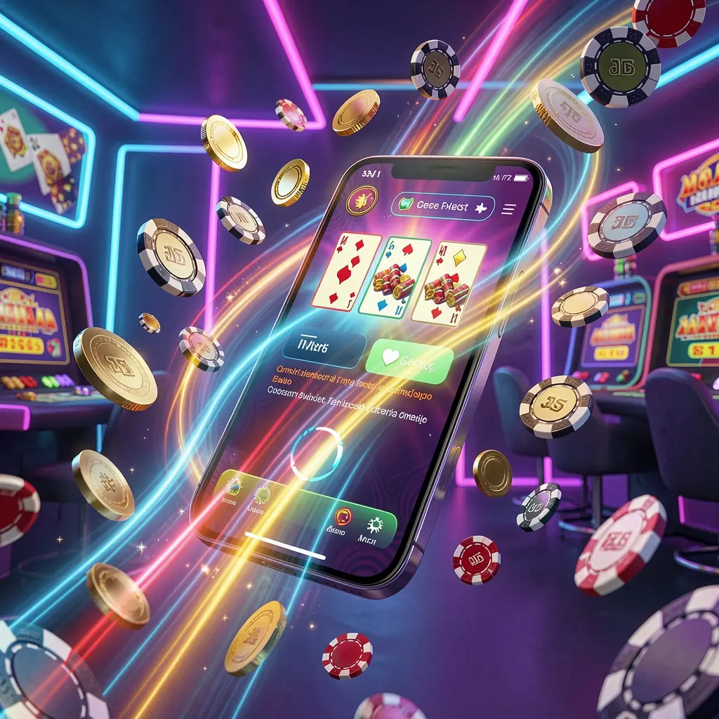 PPBD fast casino app access visual showing a smartphone with speed light trails, coins and chips flying around against a modern neon casino background in a dynamic 3D render PPBD fast casino app access visual showing a smartphone with speed light trails, coins and chips flying around against a modern neon casino background in a dynamic 3D render